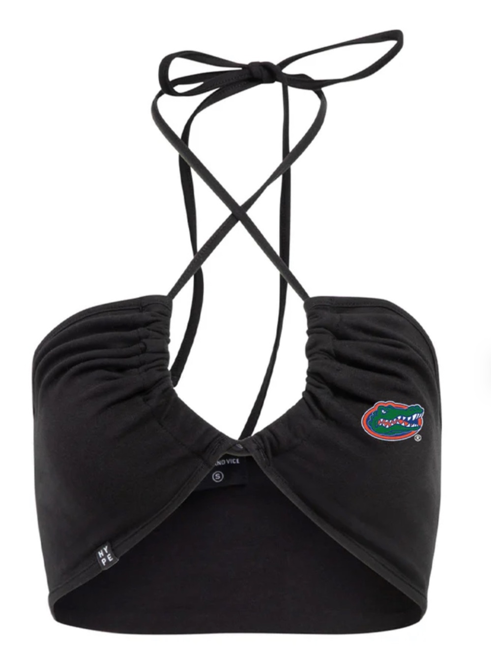 Hype and Vice “Slam Dunk” Black Halter Bandeau Top w/UF Gators Logo, Size M - Picture 7 of 7